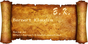 Bernert Klaudia névjegykártya